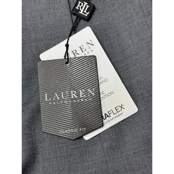 NWT Lauren Ralph Lauren Men's Classic Fit Wool Gray Dress Pants - Size 40x31.5 - Picture 6 of 9